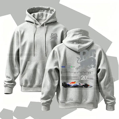 Men's Vintage Racing Cartoon Graphic Poly-Cotton Hoodie – Retro Motorsport Streetwear Pullover