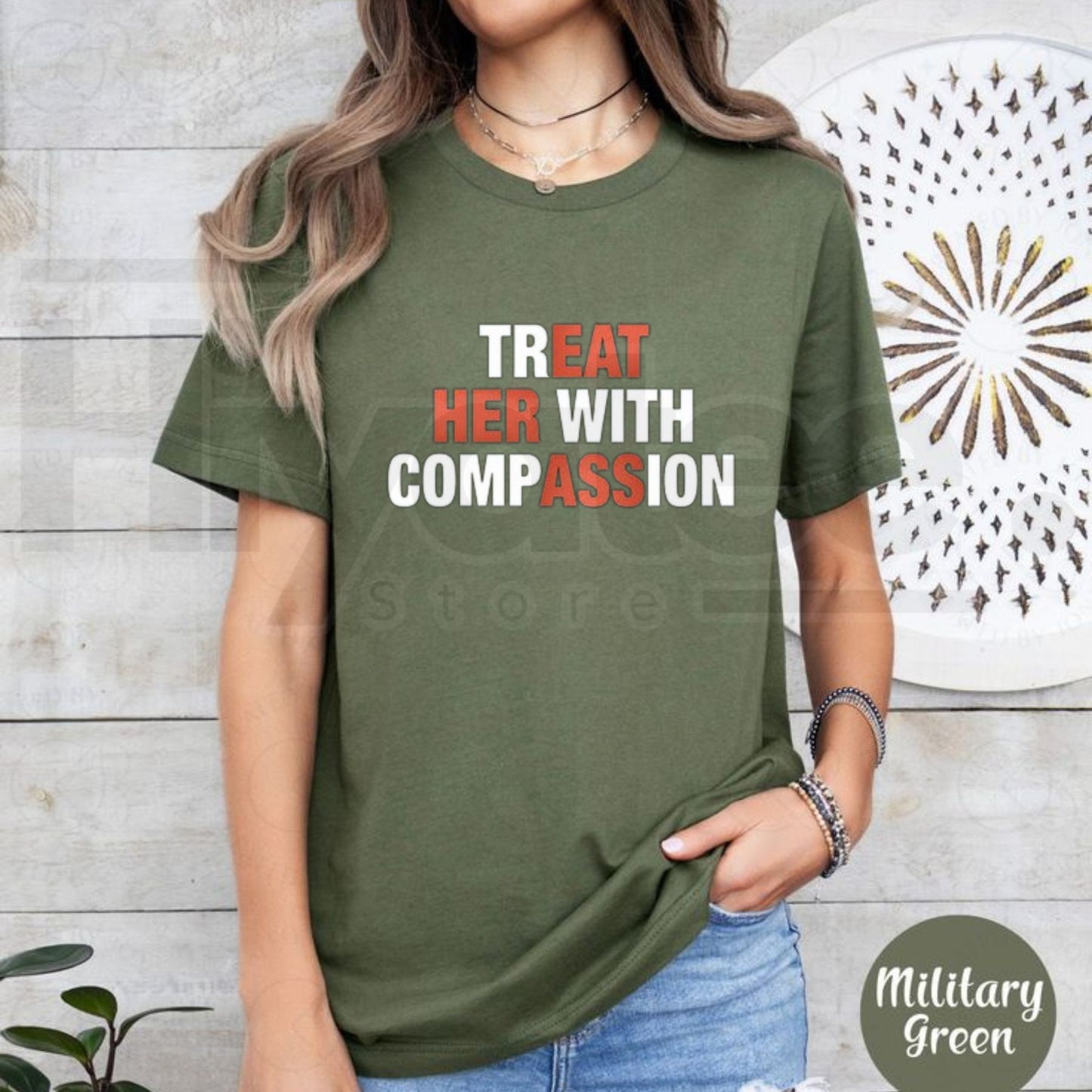 Treat Her With Compassion T-Shirt – Mental Health Awareness Kindness Graphic Tee