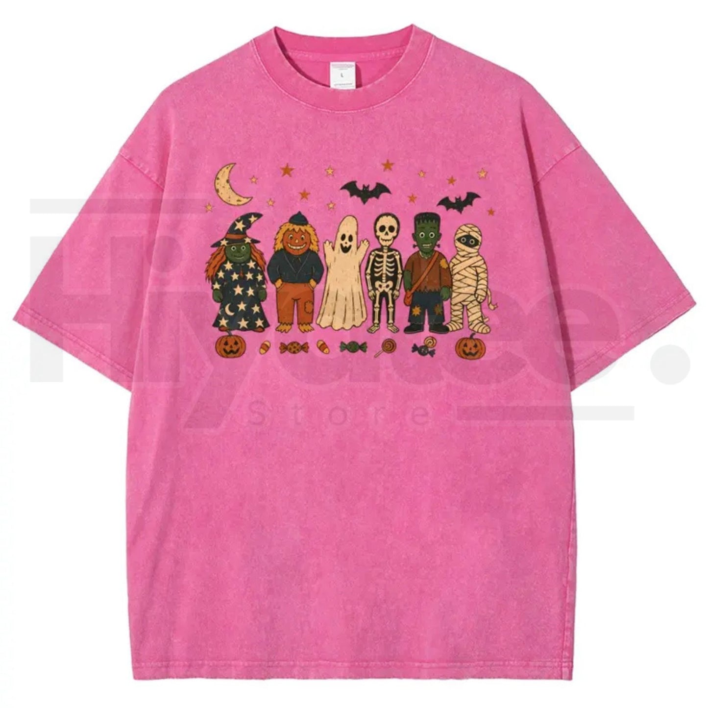 Unisex Halloween Spooky Squad Vintage Washed T-Shirt