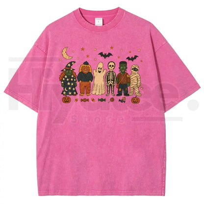 Unisex Halloween Spooky Squad Vintage Washed T-Shirt