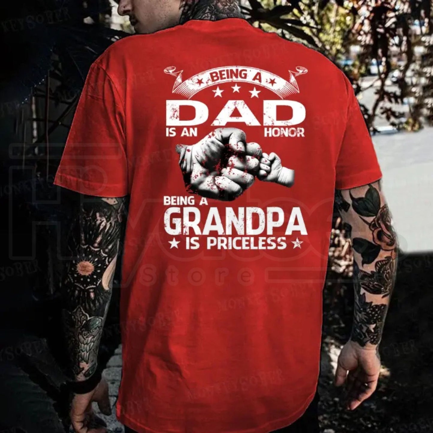 Being A Dad Is An Honor Being Grandpa Is Priceless T-Shirt – Pure Cotton Graphic Tee