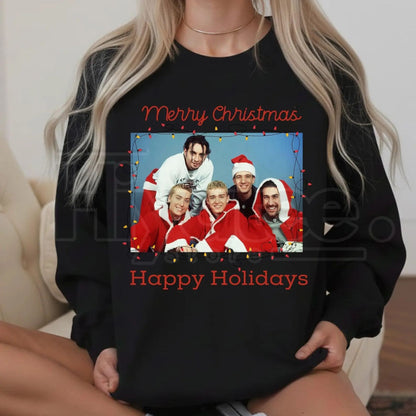 Ugly NSYNC Christmas Sweatshirt: Merry Christmas Happy Holidays Retro Shirt
