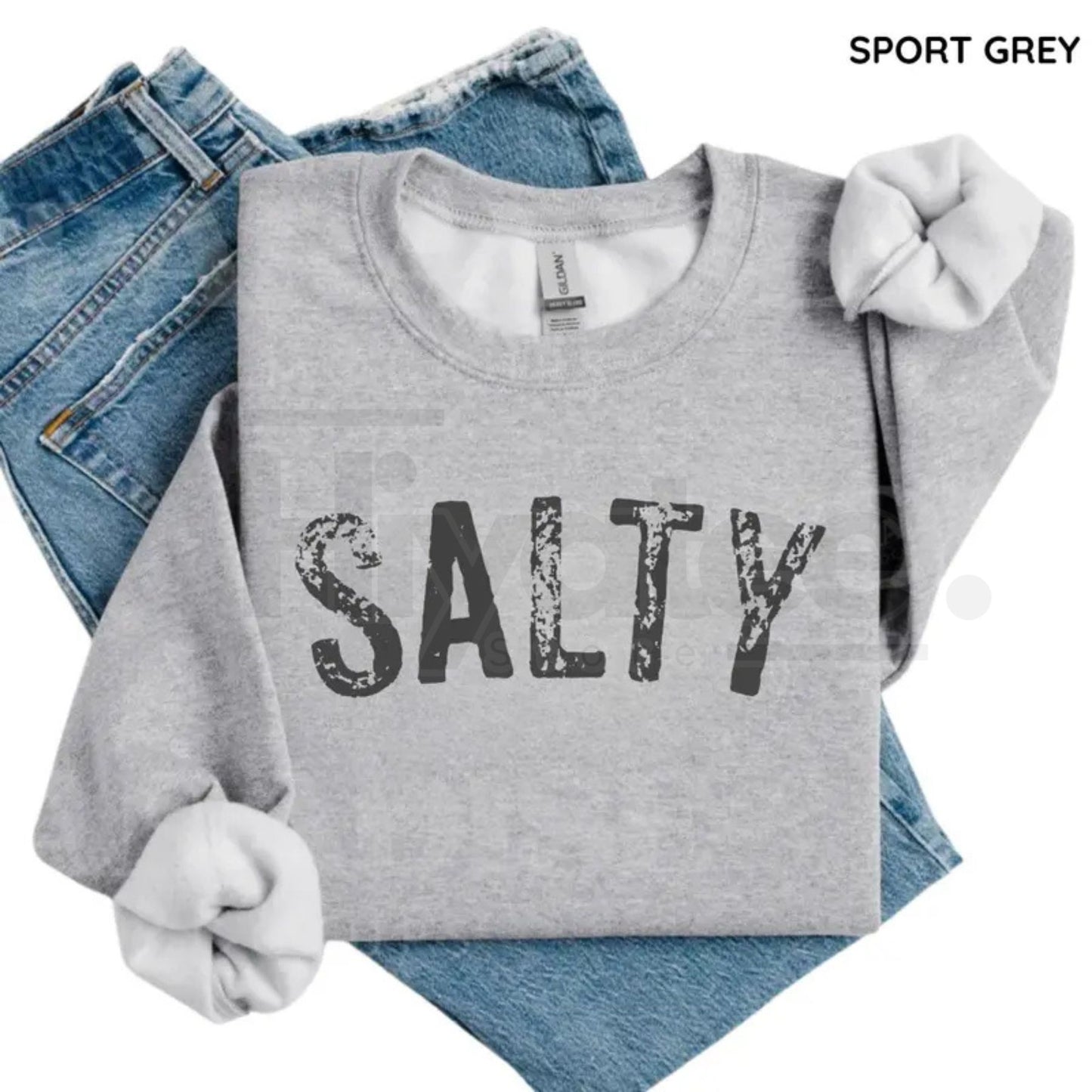 Salty Retro Summer Beach Crewneck Sweatshirt – Aesthetic Coastal Vacation Pullover, Cozy Graphic Sweater