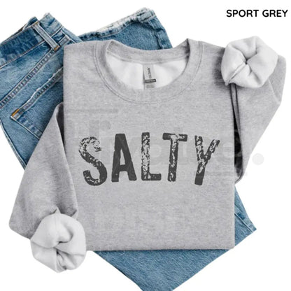 Salty Retro Summer Beach Crewneck Sweatshirt – Aesthetic Coastal Vacation Pullover, Cozy Graphic Sweater