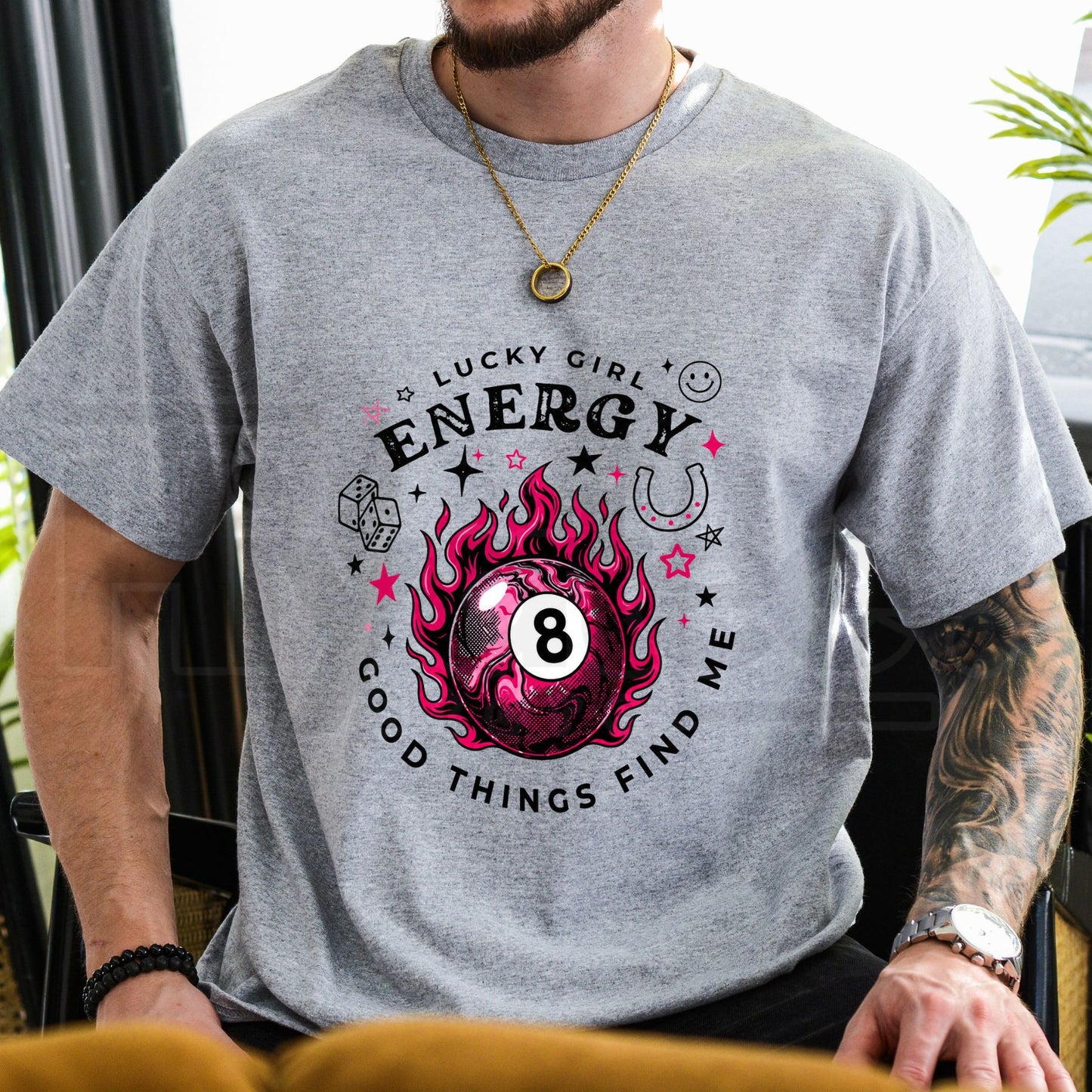 Lucky Girl Energy T-Shirt – Positive Manifestation Graphic Tee