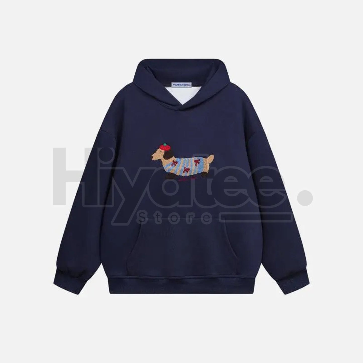 Aelfric Eden Cartoon Dog Hoodie – Embroidered Oversized Pullover