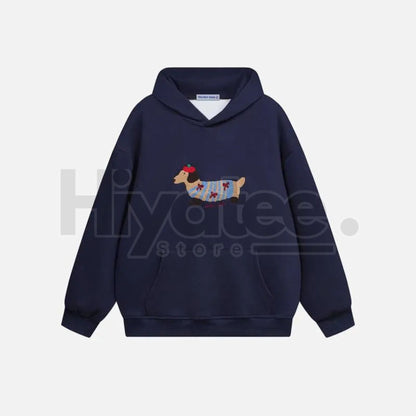 Aelfric Eden Cartoon Dog Hoodie – Embroidered Oversized Pullover