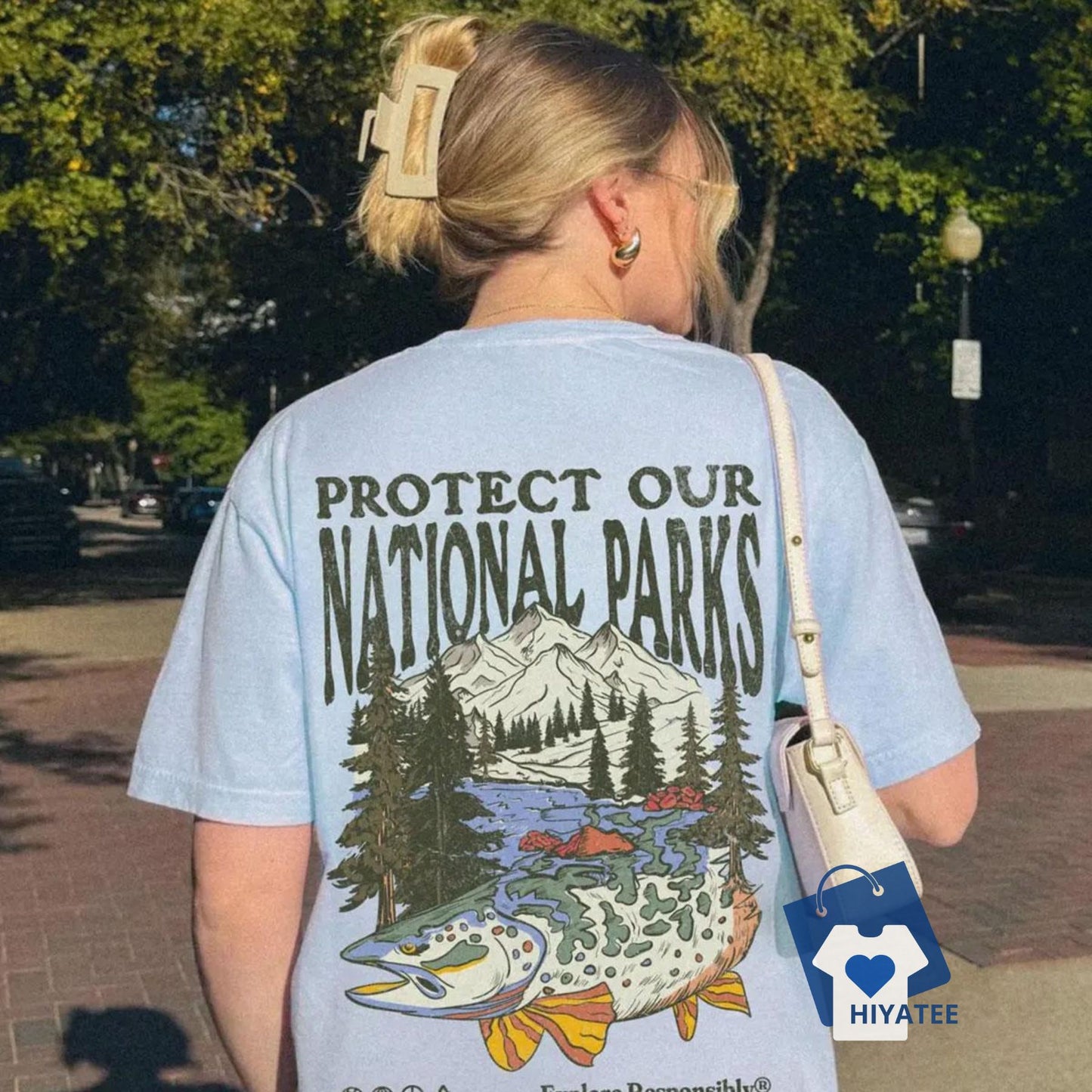 Protect National Parks & Respect Local Wildlife T-Shirt – Eco-Friendly Hiking Tee