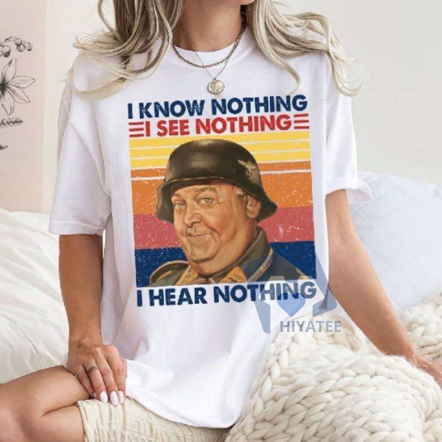 Sergeant Schultz “I Know Nothing” T-Shirt – Vintage Hogan’s Heroes Tee for Classic TV Fans