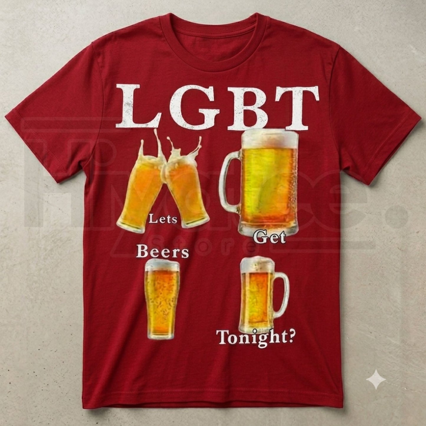 Funny LGBT Lets Get Beer Tonight T-Shirt – Sarcastic Beer Pun Humorous Graphic Tee