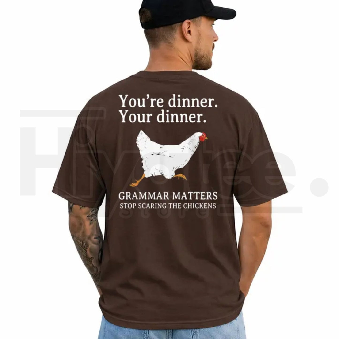 You're Dinner vs Your Dinner Funny Grammar T-Shirt – Men's Graphic Tee