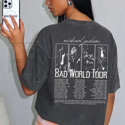 Comfort Colors® Michael Jackson Vintage 90s Shirt – Bad World Tour 2-Sided Graphic Tee