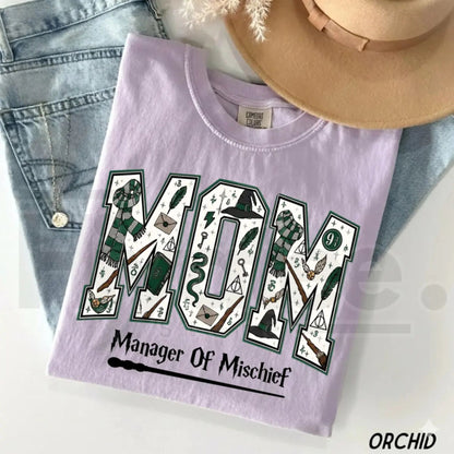 Comfort Colors Mom Manager of Mischief Shirt Magical Wizard Tee