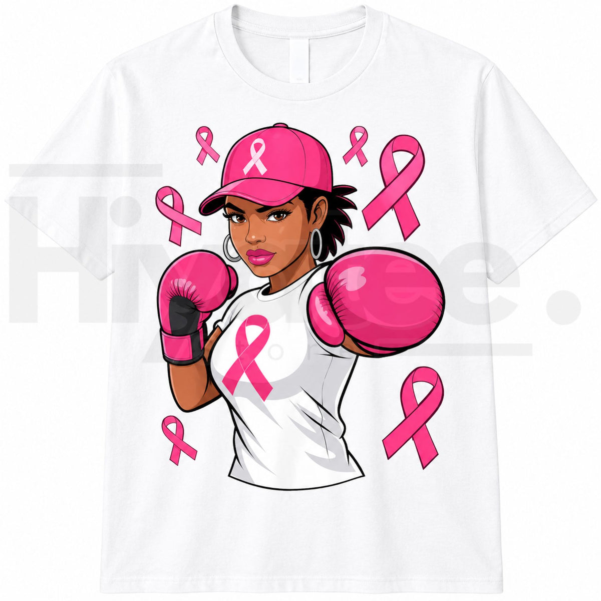 Black African American Breast Cancer Awareness T-Shirt – Pink Ribbon Graphic Tee