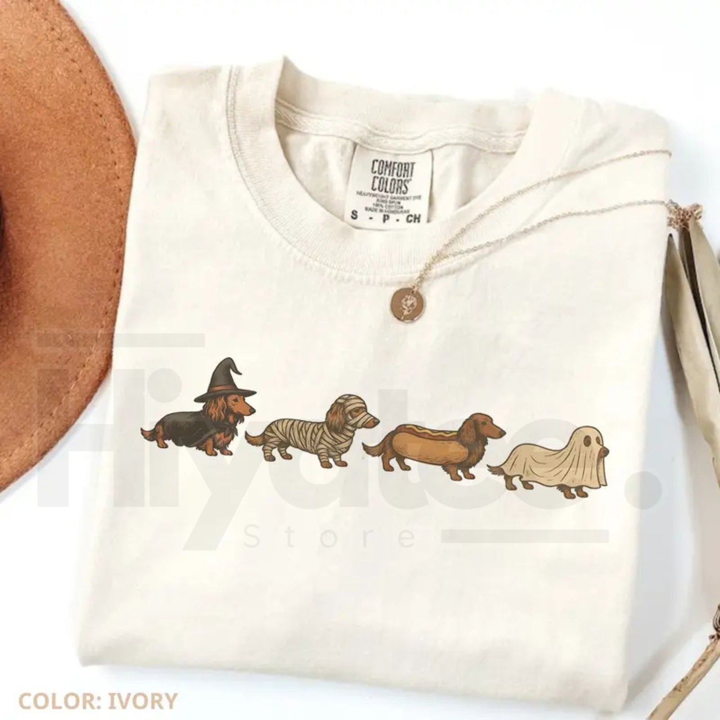 Comfort Colors Halloween Wiener Dog Dachshund Costume T-Shirt