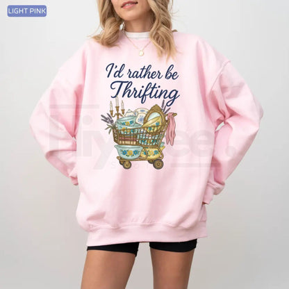 I’d Rather Be Thrifting Shirt: Vintage Thrift Lover Graphic Tee for Cottagecore Fans