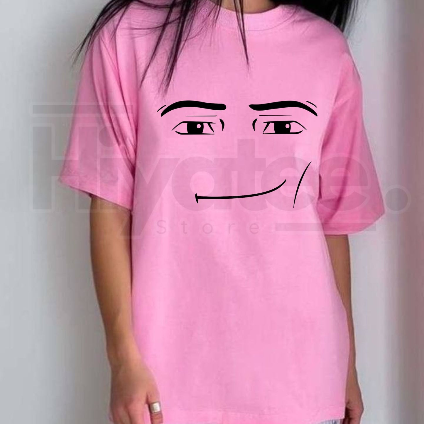 Roblox Minimalist Face Graphic T-Shirt – Sarcastic Expression Tee