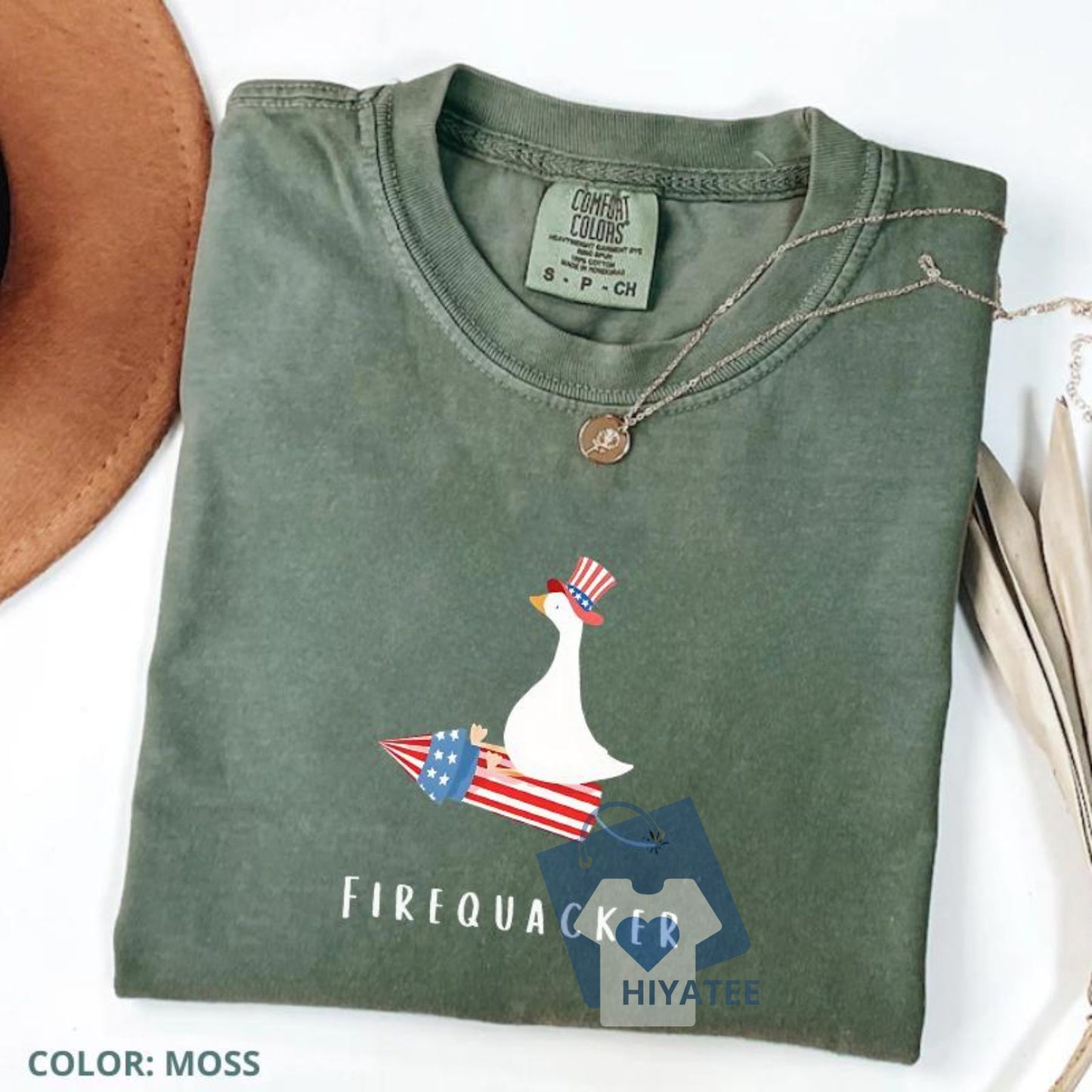 Firequacker Goose 4th of July Shirt – Funny Oversized Comfort Colors Tee for Patriotic Summer Style