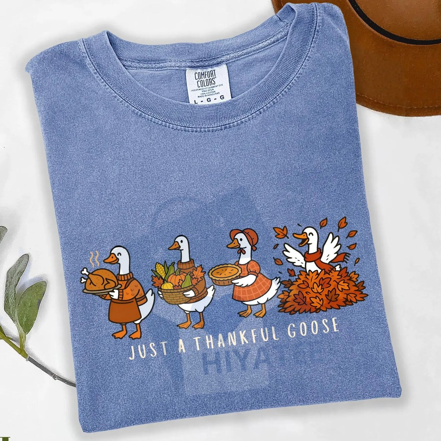 Comfort Colors Just a Thankful Goose Shirt – Silly Goose Thanksgiving Tee, Funny Family Fall Vibes Shirt