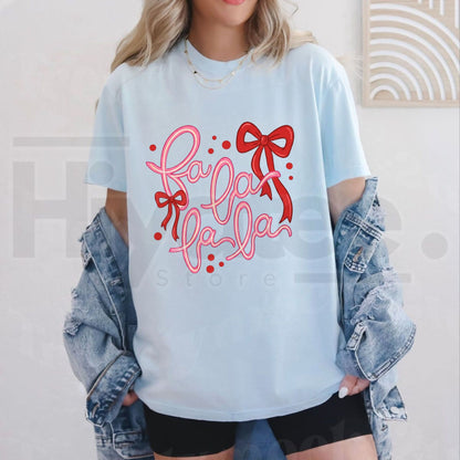 Comfort Colors Fa La La Christmas T-Shirt – Retro Holiday Graphic Tee