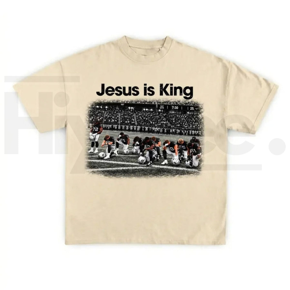 Jesus Is King Football T-Shirt – Retro Praying Team Graphic Tee