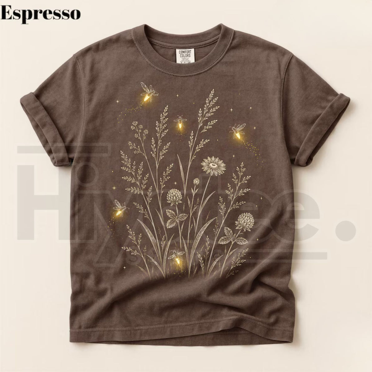 Comfort Colors Firefly Wildflower Cottagecore Lightning Bug Tee