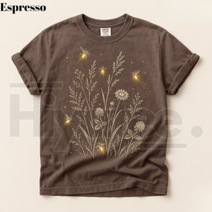 Comfort Colors Firefly Wildflower Cottagecore Lightning Bug Tee