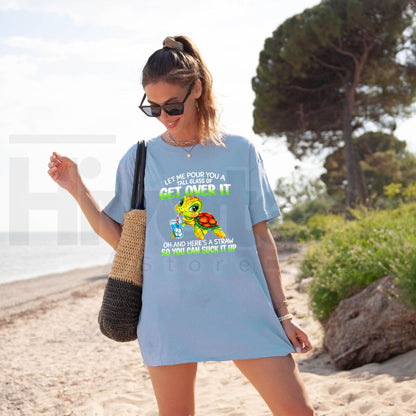 Get Over It Funny Turtle T-Shirt – Sarcastic Quote Graphic Tee