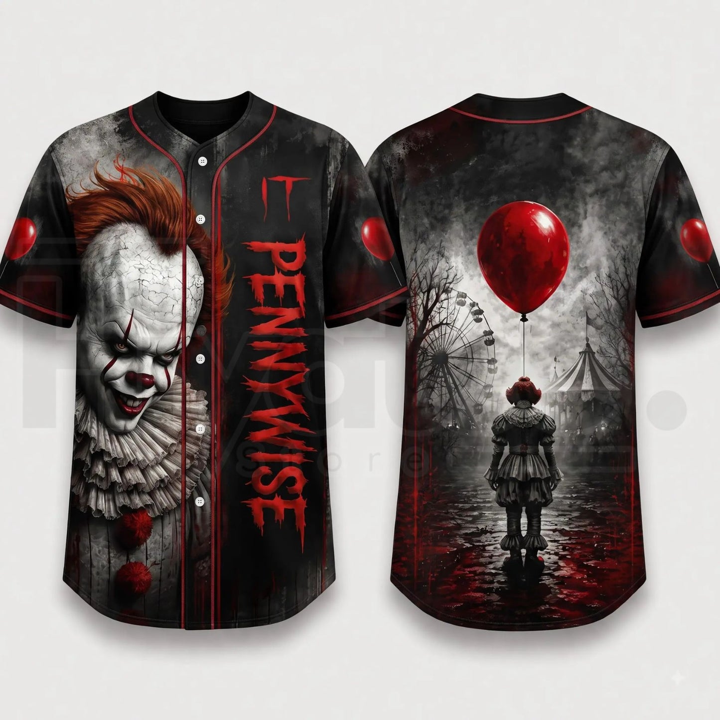 Horror Slasher Baseball Jersey – Gothic Halloween Dark Character Graphic Shirt