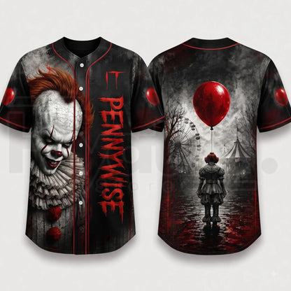 Horror Slasher Baseball Jersey – Gothic Halloween Dark Character Graphic Shirt