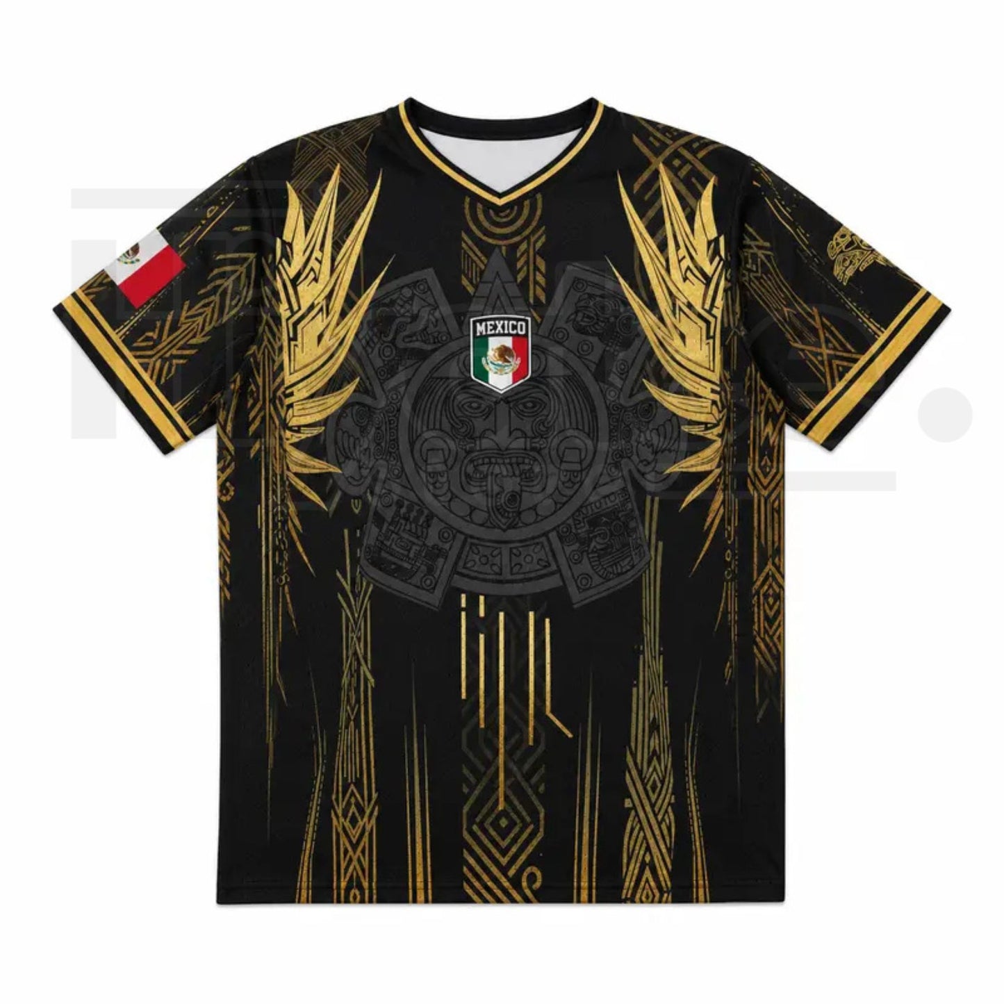 Men's Mexican Aztec Soccer Top – Mexico 2026 Jersey, Casual Sports Fan Gear for Game Day & Training