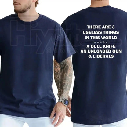 "3 Useless Things" – Funny Sarcastic Republican Vintage Graphic Top