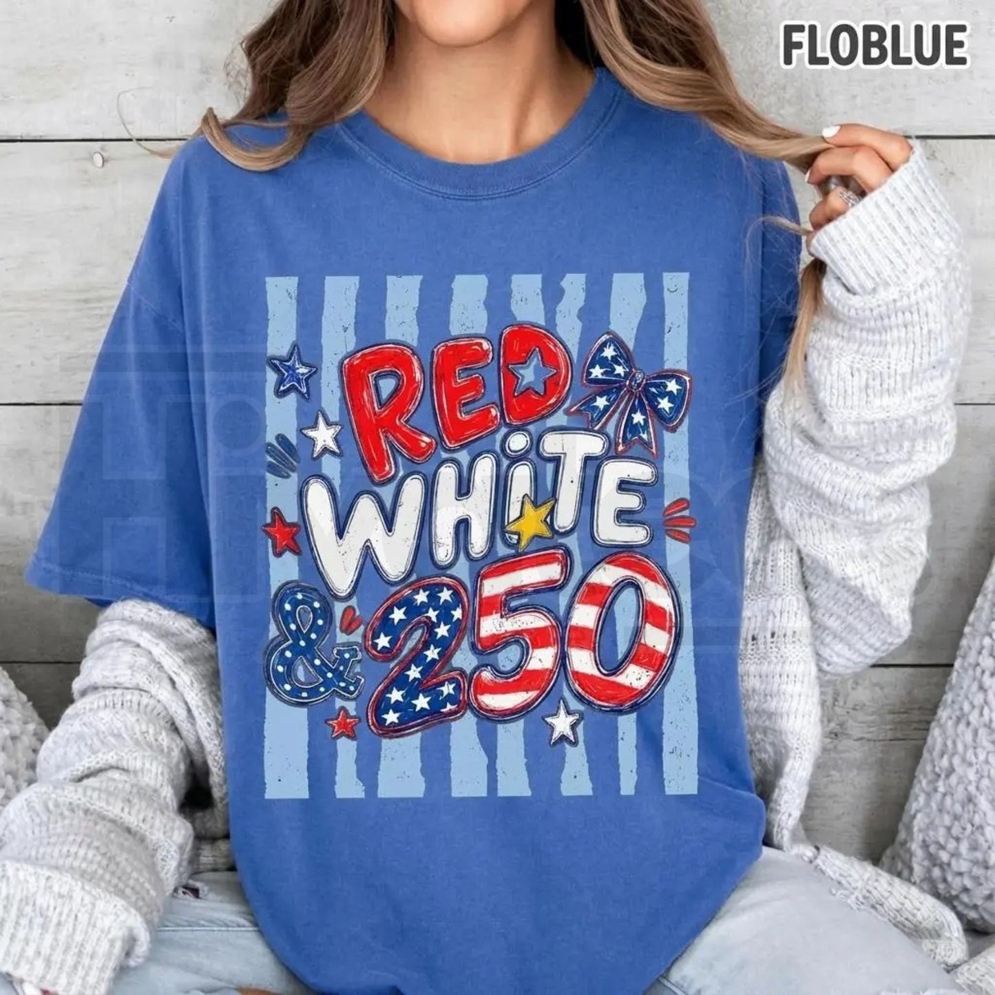 Comfort Colors® 250th Anniversary USA Shirt – Red White and 250 Preppy Patriotic Tee