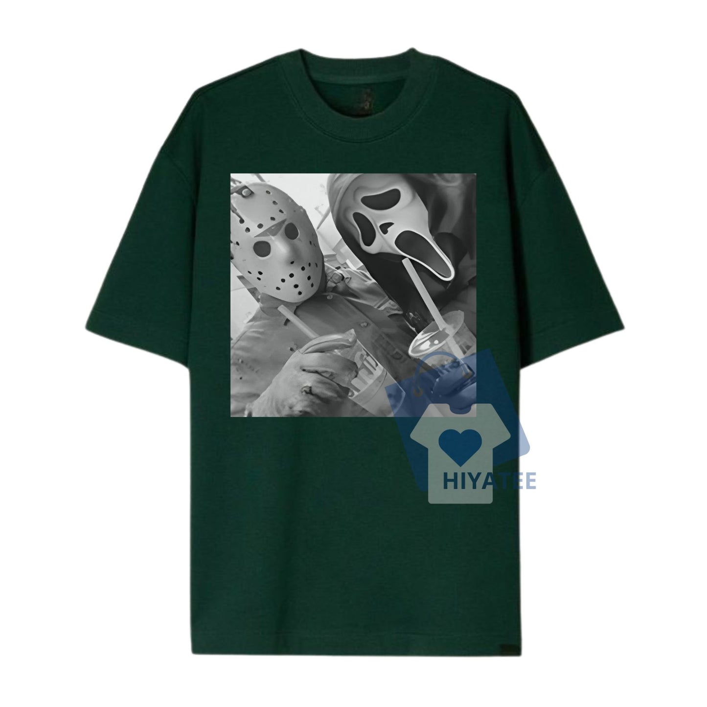 Jason & Ghostface Halloween T-Shirt – Funny Y2K Horror Graphic Tee, Unisex 90s Style Top