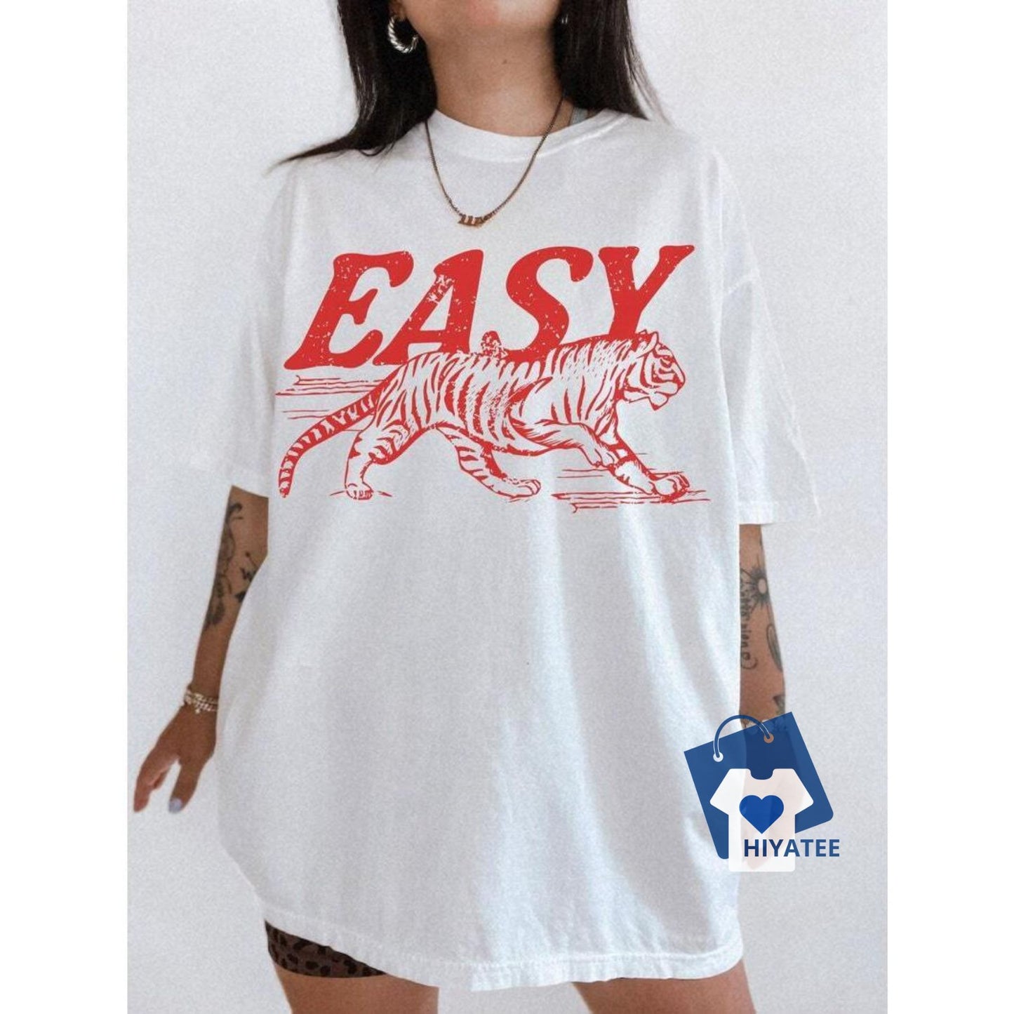 Easy Tiger Vintage-Inspired Retro Tee – Trendy & Oversized Festival Shirt