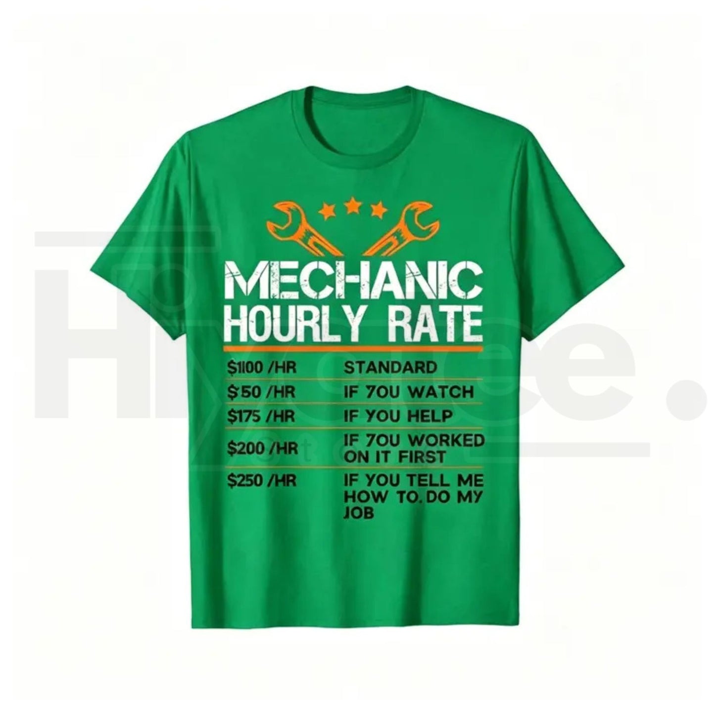 Mechanic Hourly Rate T-Shirt – Funny Auto Repair Labor Rates Summer Graphic Tee
