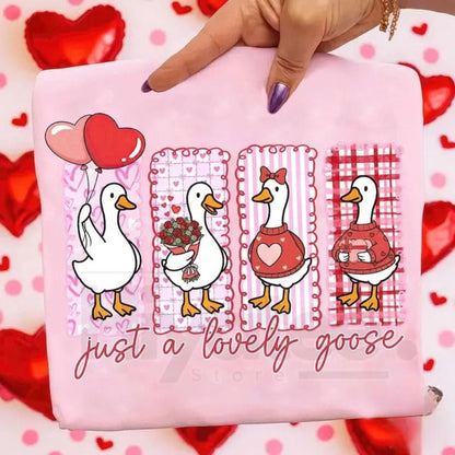 "Silly Goose" Valentine's T-Shirt – Cute Coquette Goose Valentine Unisex Tee