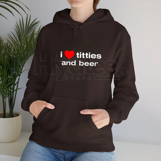 "I Love Titties and Beer" Funny Graphic Hoodie