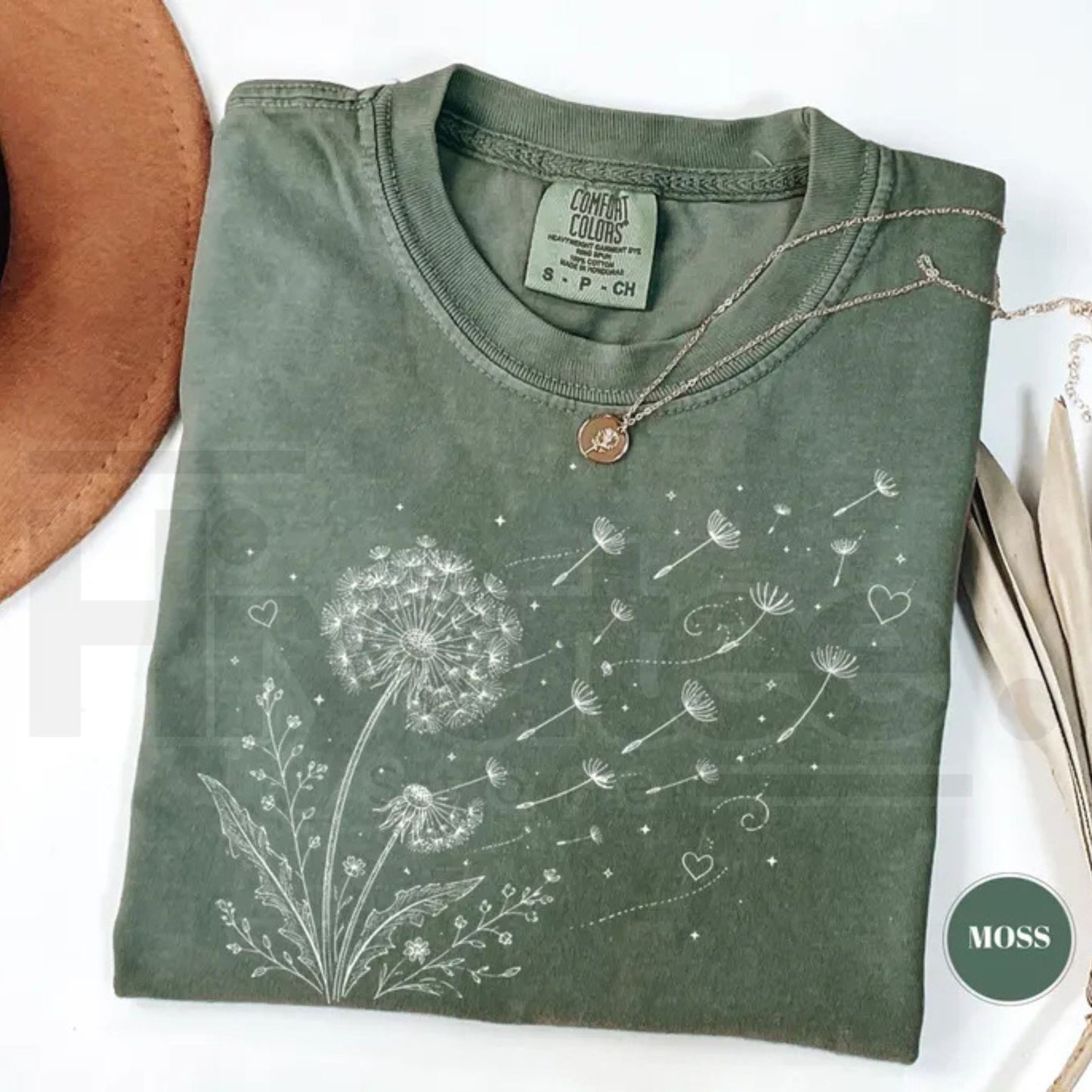 Dandelion Wildflower Comfort Colors T-Shirt Boho Floral Botanical Tee