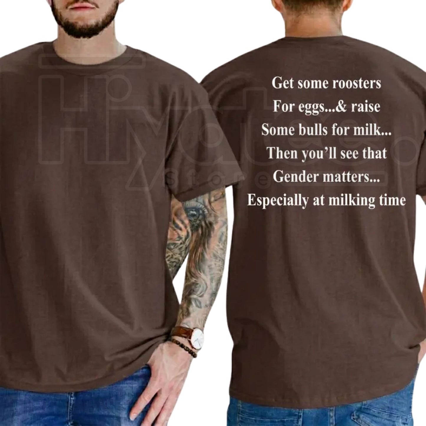 Roosters And Bulls Gender T-Shirt – Funny Conservative Political Patriotism Graphic Tee