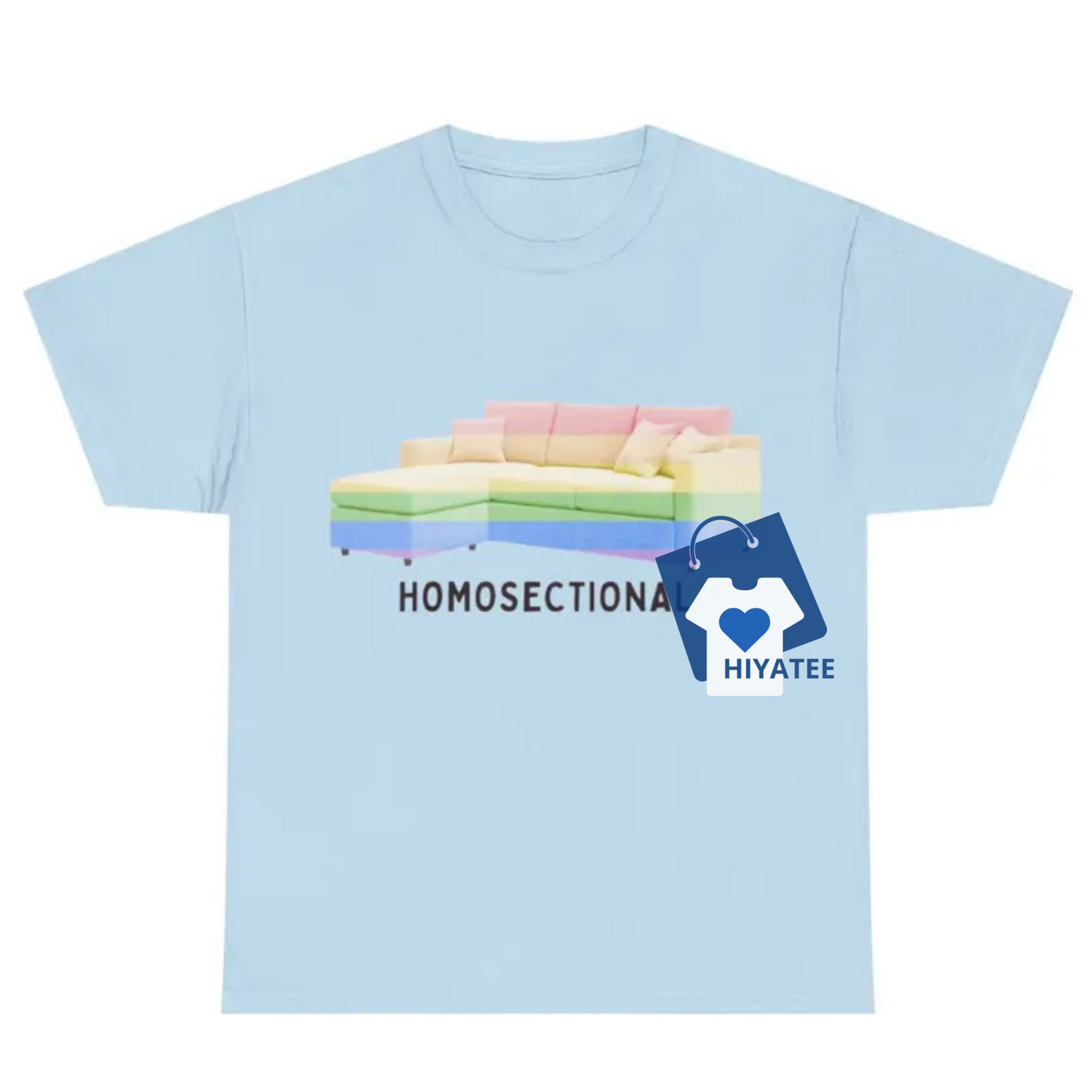 Homosectional Meme T-Shirt – Funny LGBTQ Rainbow Couch Graphic Tee for Pride Month