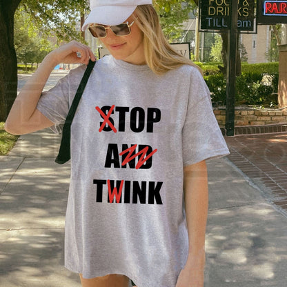Stop and Think Funny T-Shirt – Humorous Graphic Tee