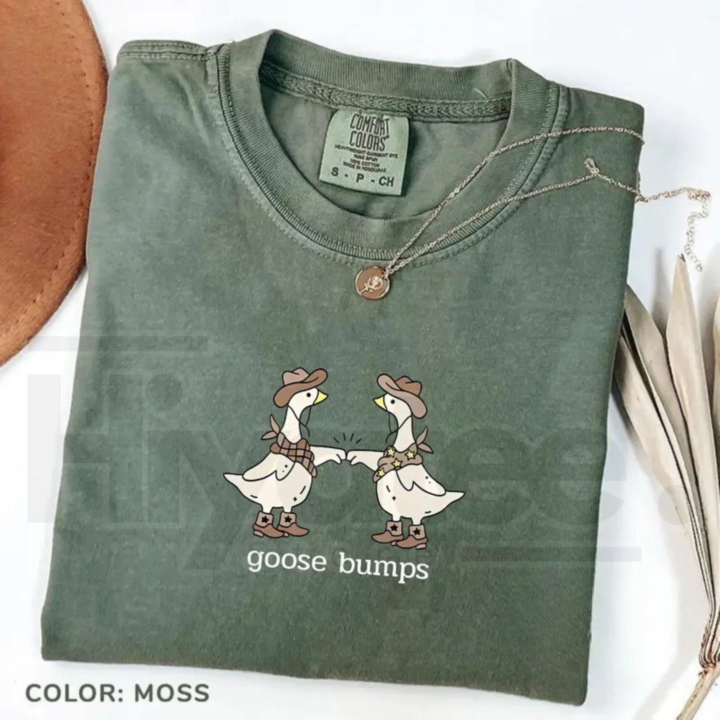 Comfort Colors® Goose Bumps Western T-Shirt – Funny Silly Goose Cowboy Tee