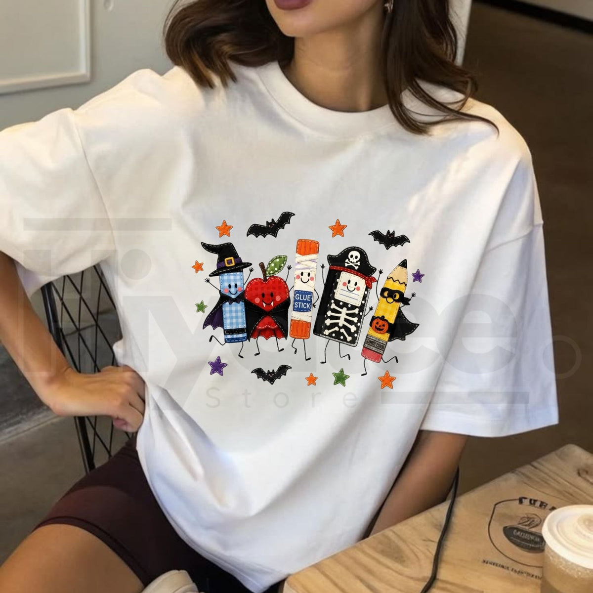 Comfort Colors Halloween Teacher Cute School Supplies Tee