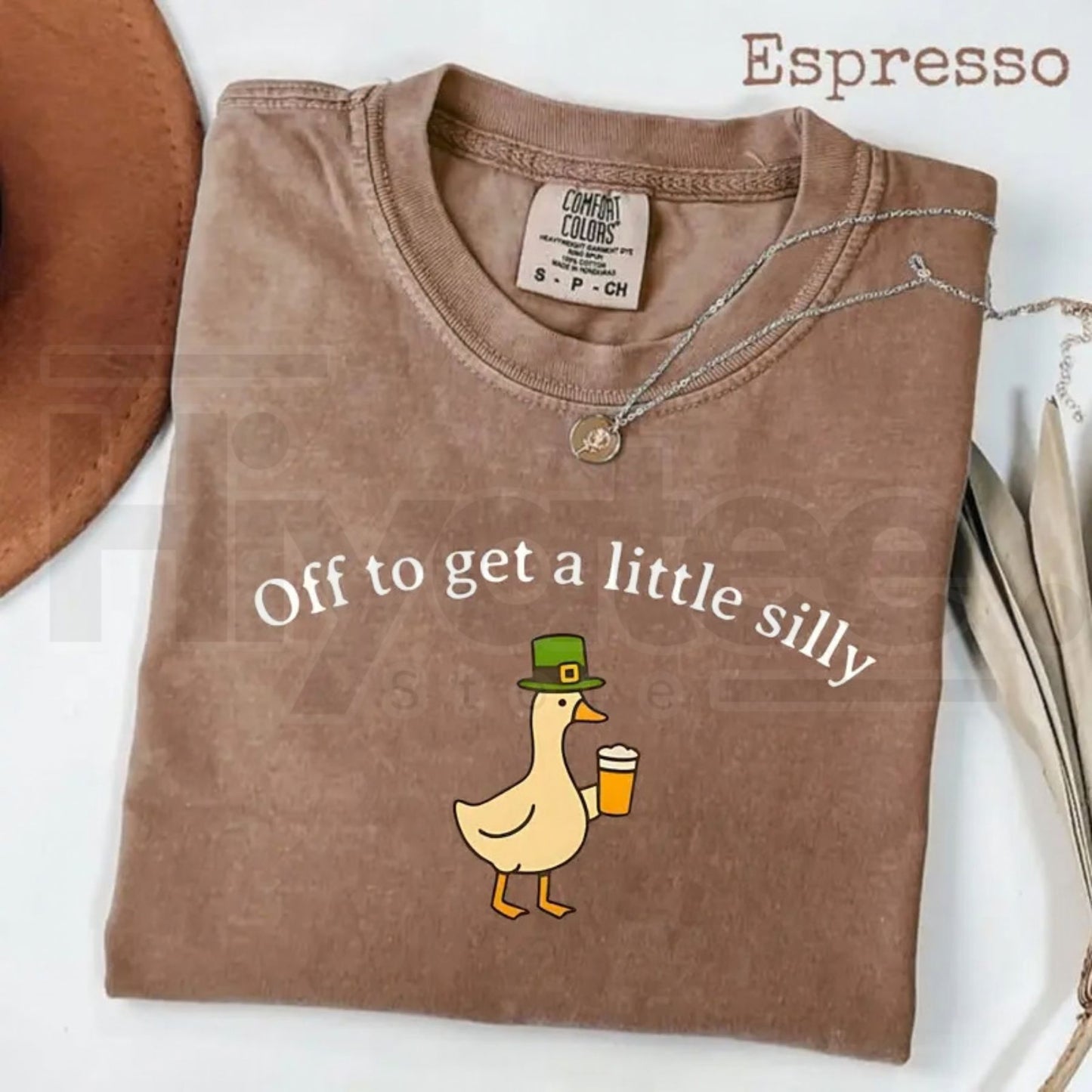 Comfort Colors® Off To Get A Little Silly T-Shirt – St. Patrick’s Day Goose Shirt, Funny Irish St. Paddy’s Day Graphic Tee