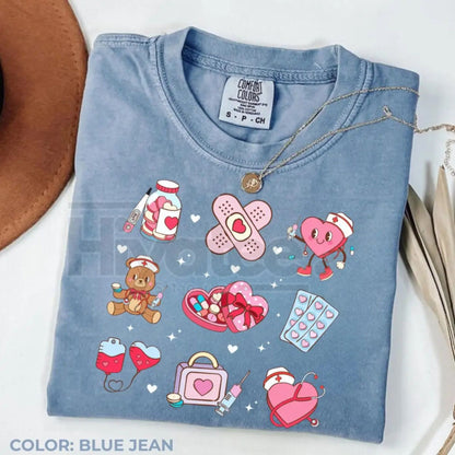 Comfort Colors Valentine’s Day Nurse Shirt – Cute XOXO Nursing Heart Tee