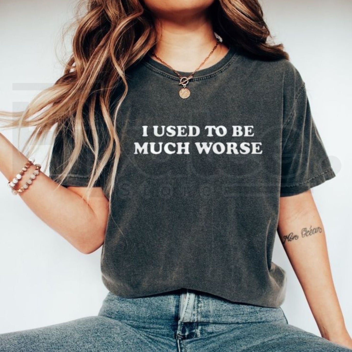 I Used to Be Much Worse Graphic Tee – Humorous Casual Crew Neck T-Shirt