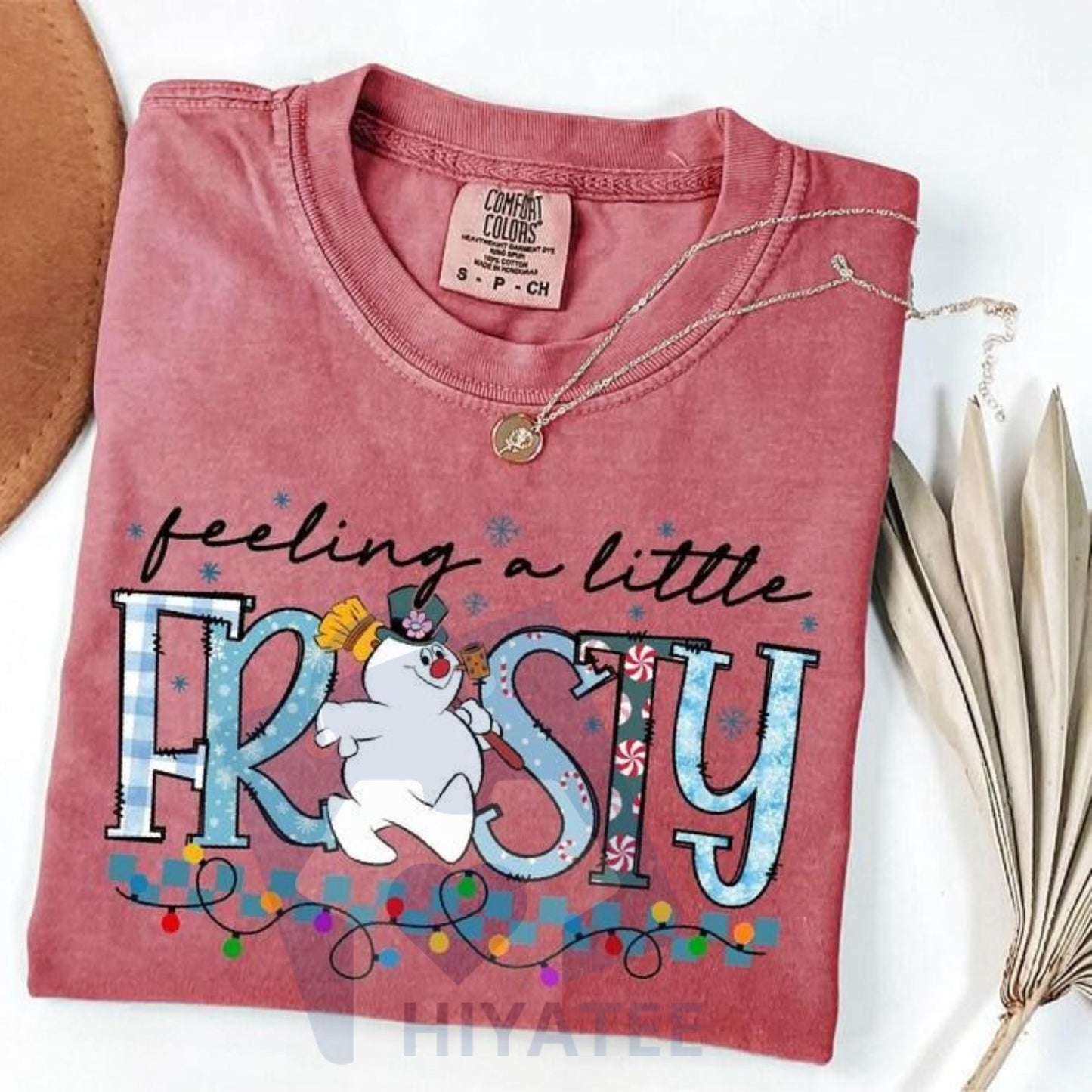 Comfort Colors "Feeling A Little Frosty" T-shirt – Cute Snowman Tee, Funny Winter Graphic Shirt, Christmas Gift Idea