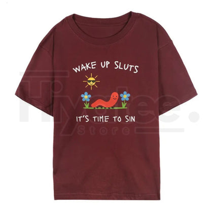 "Wake Up Slts" – Funny Animal Meme Unhinged Graphic Top