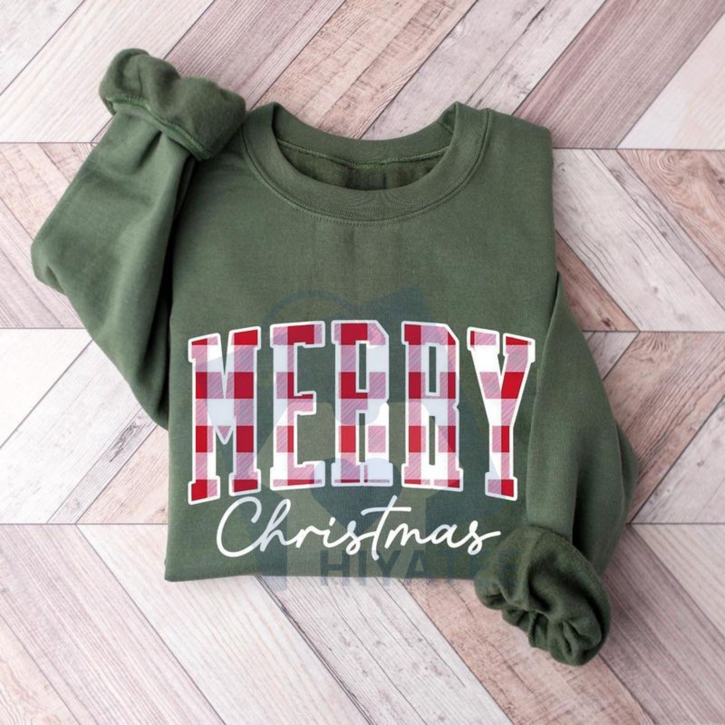 Merry Christmas Sweatshirt: Buffalo Plaid Sweater, Christmas Family Crewneck, Woman Xmas Shirt, Cute Winter Holiday Gift Idea